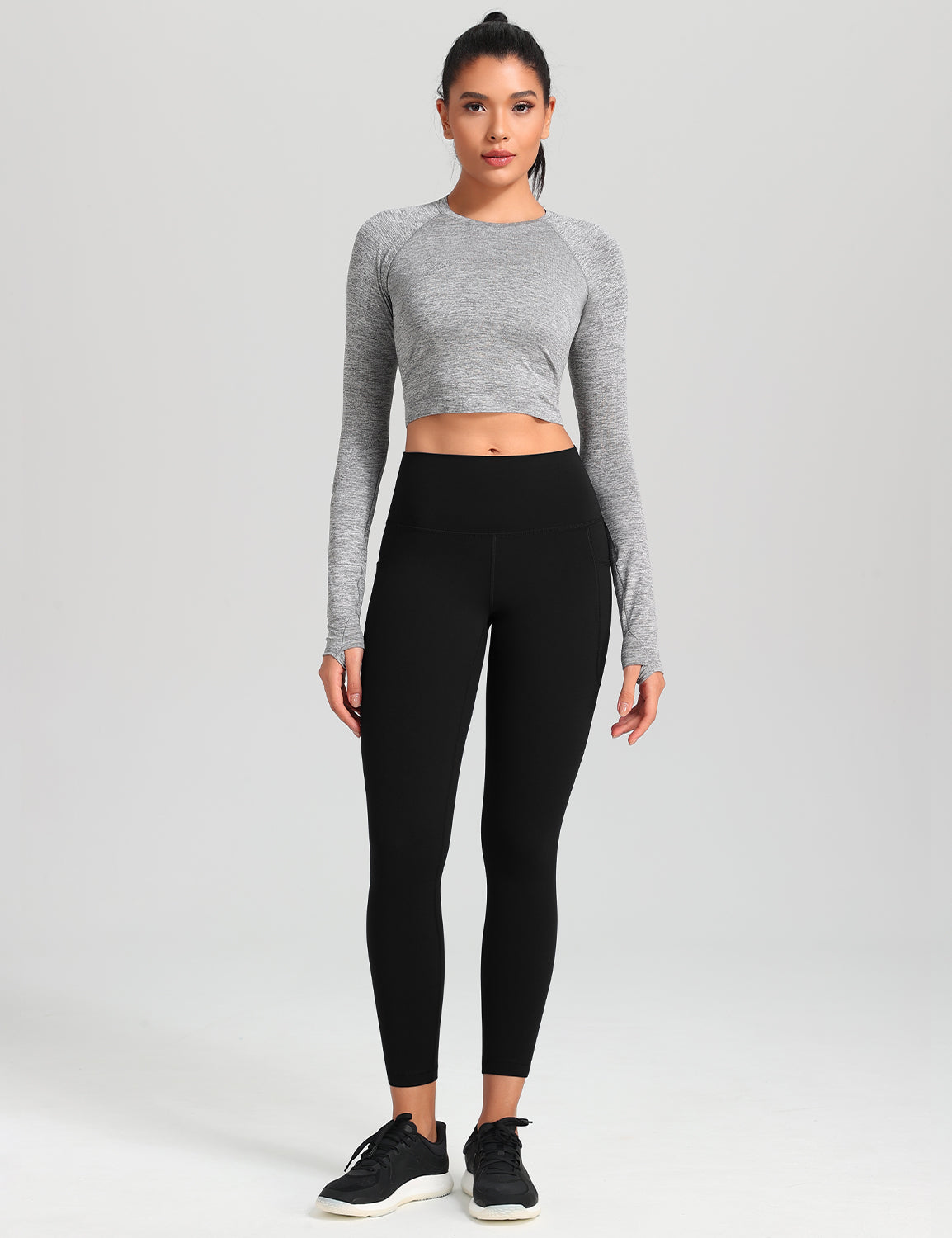 HeyNuts Workout Pro 7/8 Leggings with Side Pockets for Women, High Waisted Tummy Control Compression Pants 25''