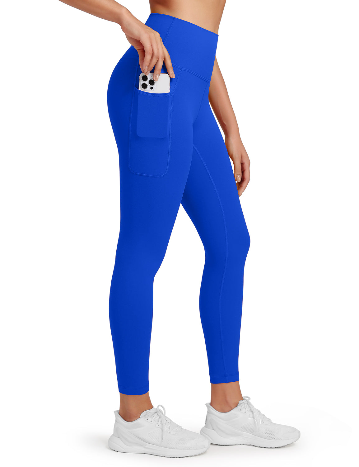 HeyNuts Workout Pro 7/8 Leggings with Side Pockets for Women, High Waisted Tummy Control Compression Pants 25''