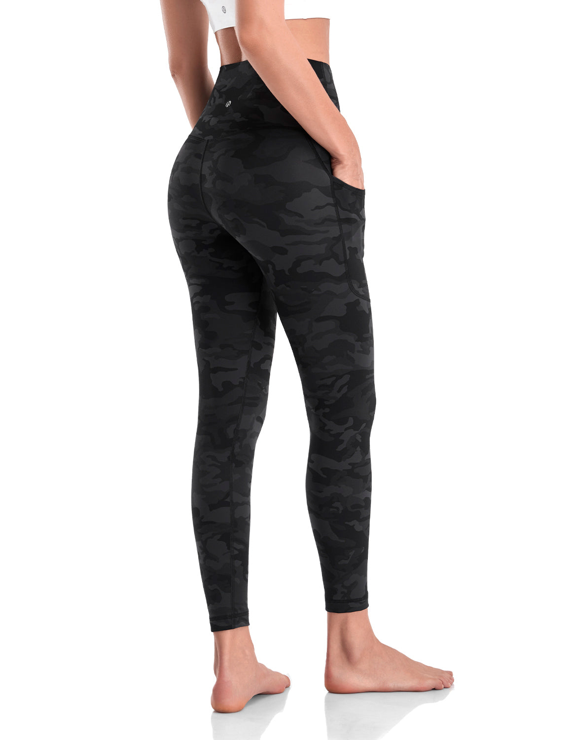 HeyNuts Workout Pro 7/8 Leggings with Side Pockets for Women, High Waisted Tummy Control Compression Pants 25''