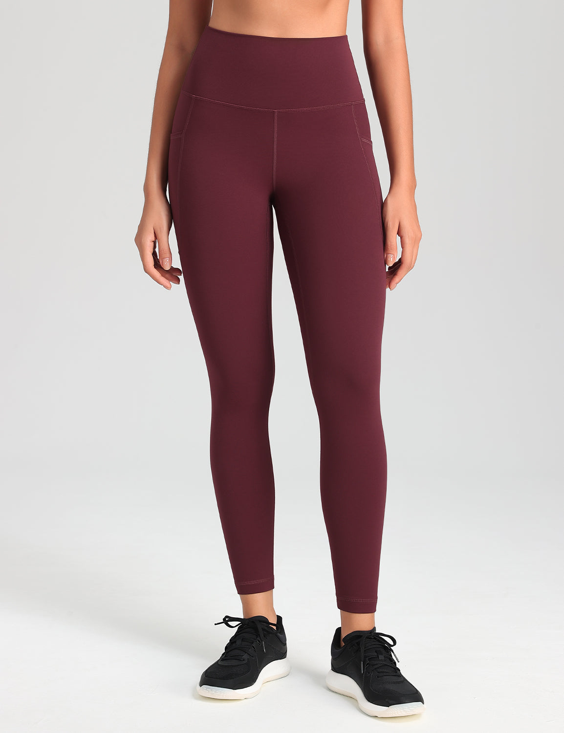 HeyNuts Workout Pro 7/8 Leggings with Side Pockets for Women, High Waisted Tummy Control Compression Pants 25''