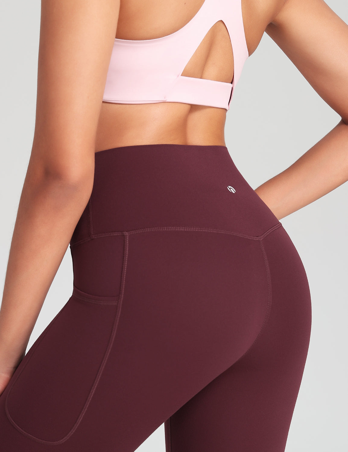 HeyNuts Workout Pro 7/8 Leggings with Side Pockets for Women, High Waisted Tummy Control Compression Pants 25''