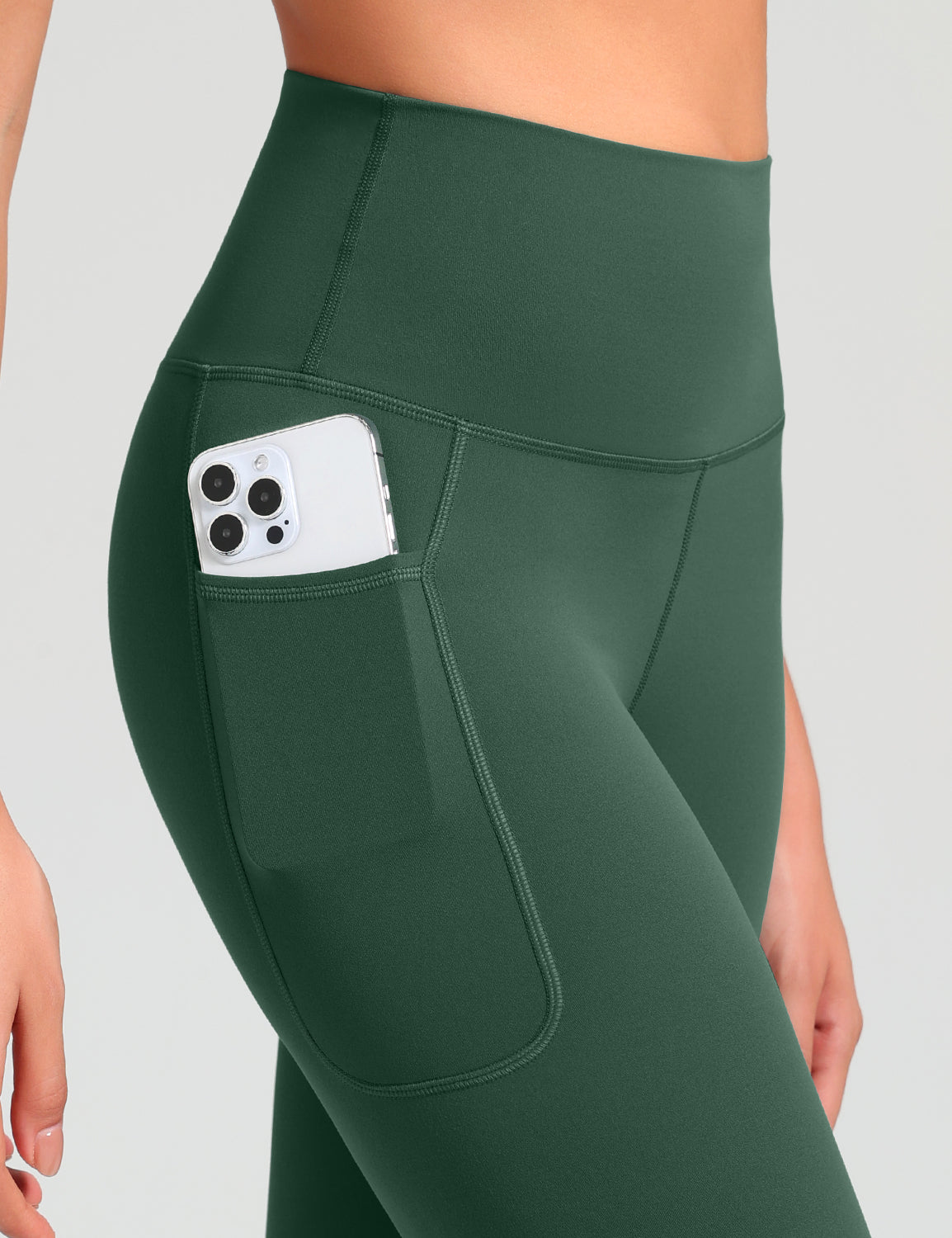 HeyNuts Workout Pro 7/8 Leggings with Side Pockets for Women, High Waisted Tummy Control Compression Pants 25''