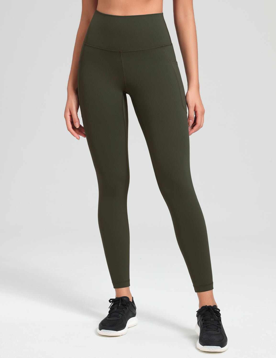 HeyNuts Workout Pro 7/8 Leggings with Side Pockets for Women, High Waisted Tummy Control Compression Pants 25''