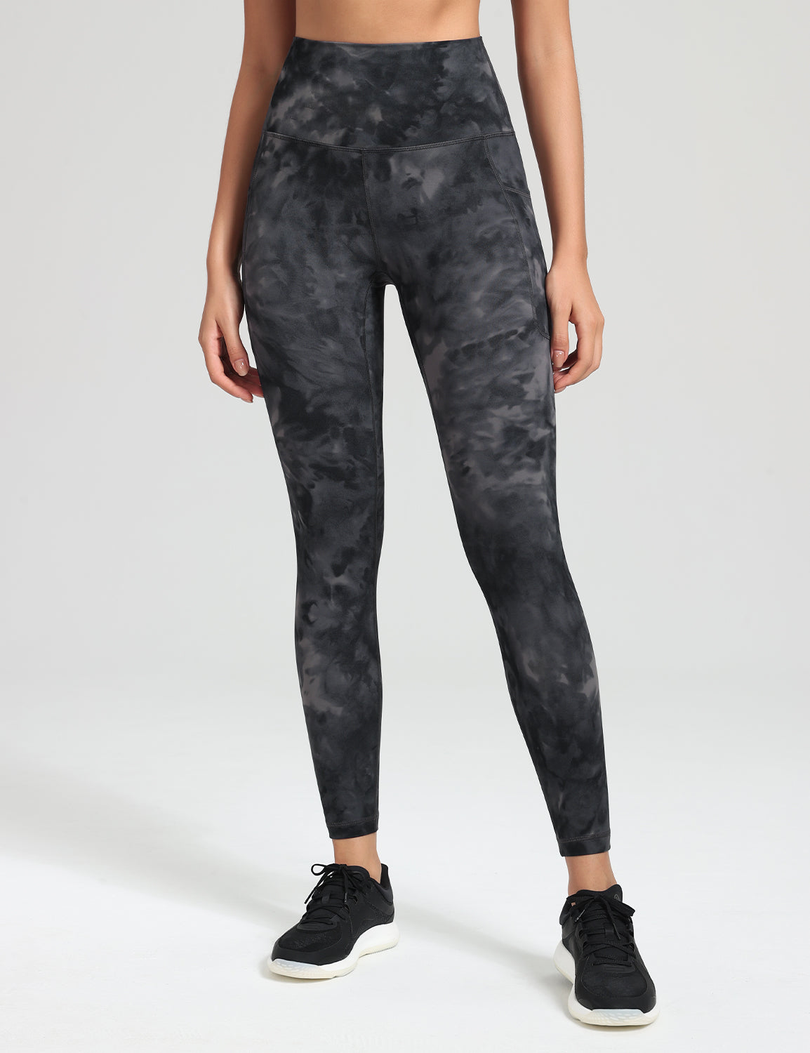 HeyNuts Workout Pro 7/8 Leggings with Side Pockets for Women, High Waisted Tummy Control Compression Pants 25''