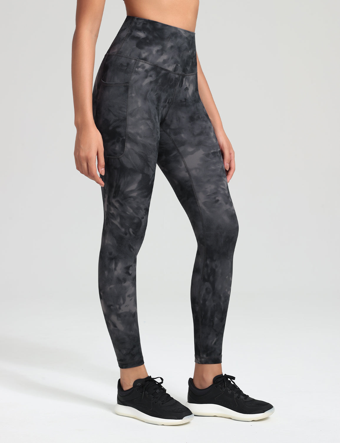 HeyNuts Workout Pro 7/8 Leggings with Side Pockets for Women, High Waisted Tummy Control Compression Pants 25''