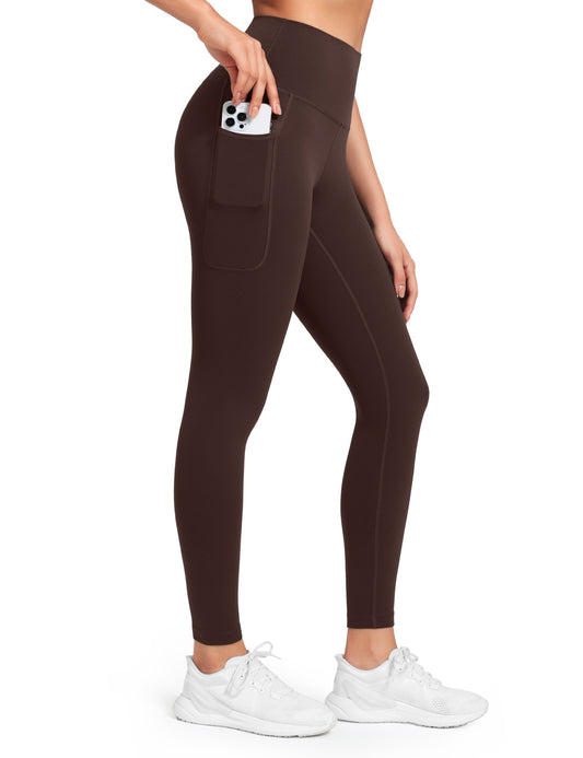 HeyNuts Workout Pro 7/8 Leggings with Side Pockets for Women, High Waisted Tummy Control Compression Pants 25''