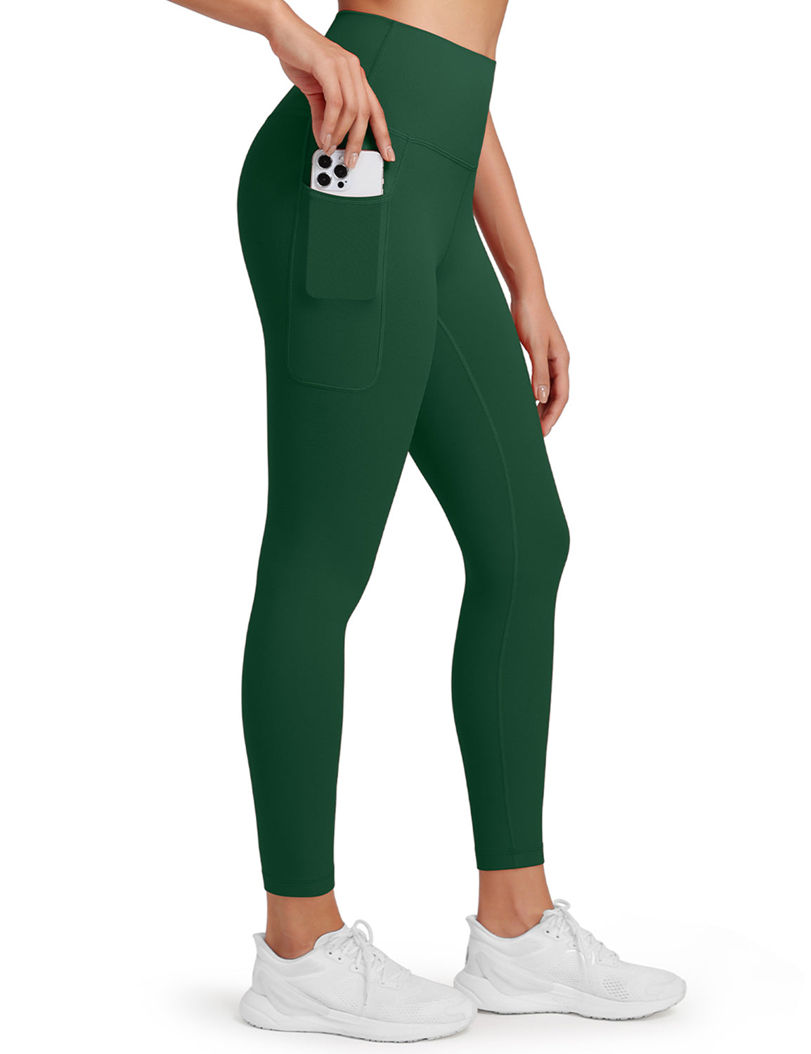 HeyNuts Workout Pro 7/8 Leggings with Side Pockets for Women, High Waisted Tummy Control Compression Pants 25''