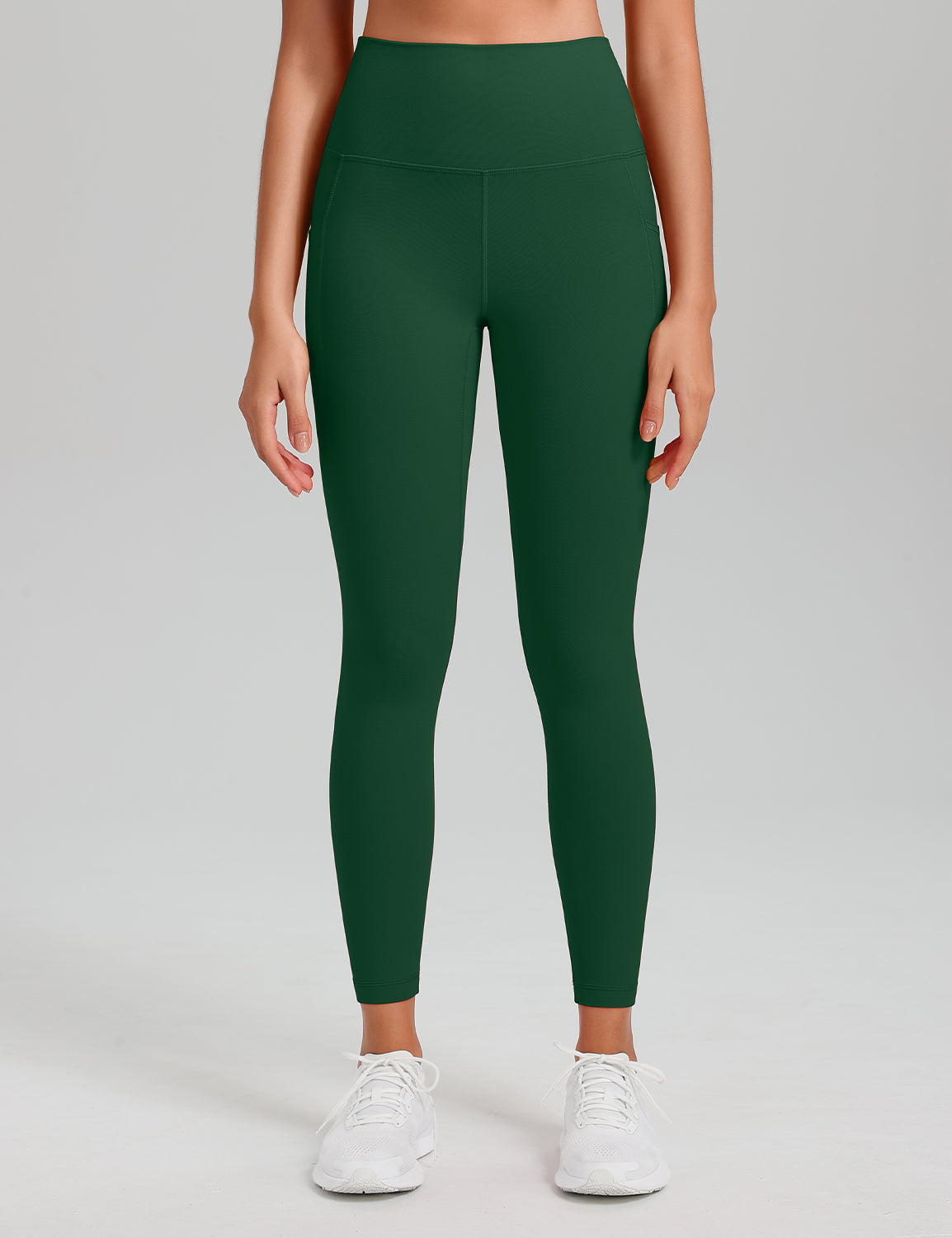 HeyNuts Workout Pro 7/8 Leggings with Side Pockets for Women, High Waisted Tummy Control Compression Pants 25''