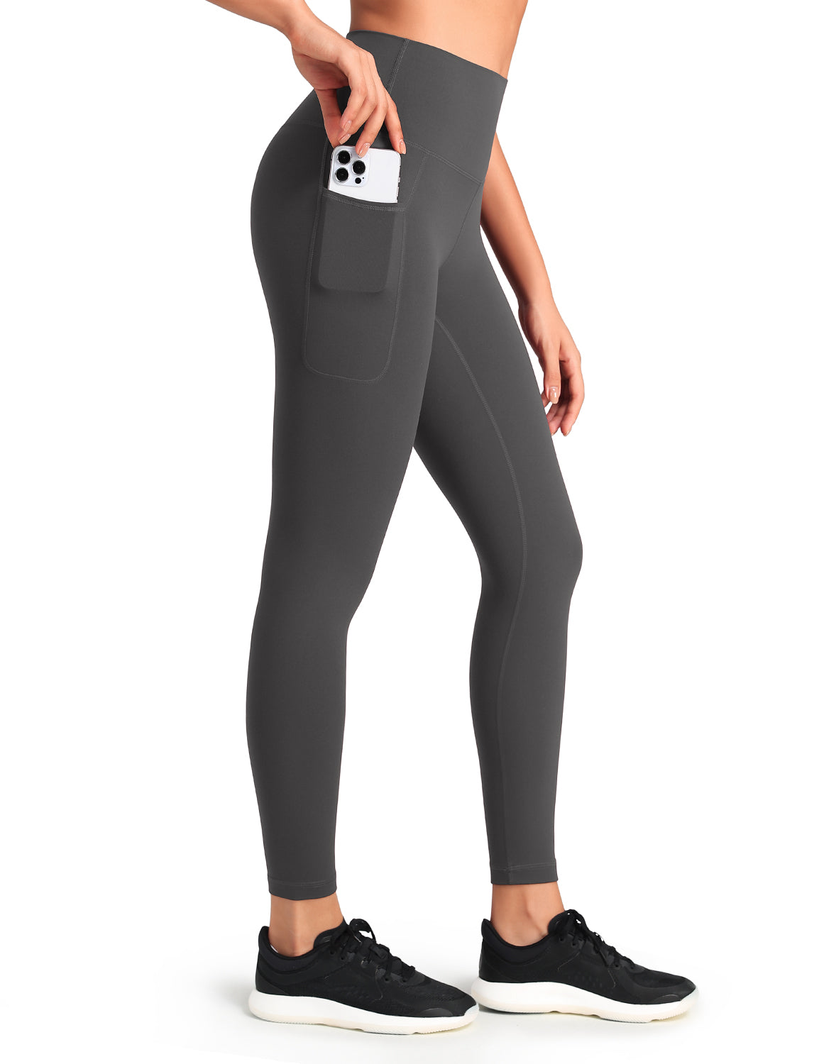 HeyNuts Workout Pro 7/8 Leggings with Side Pockets for Women, High Waisted Tummy Control Compression Pants 25''