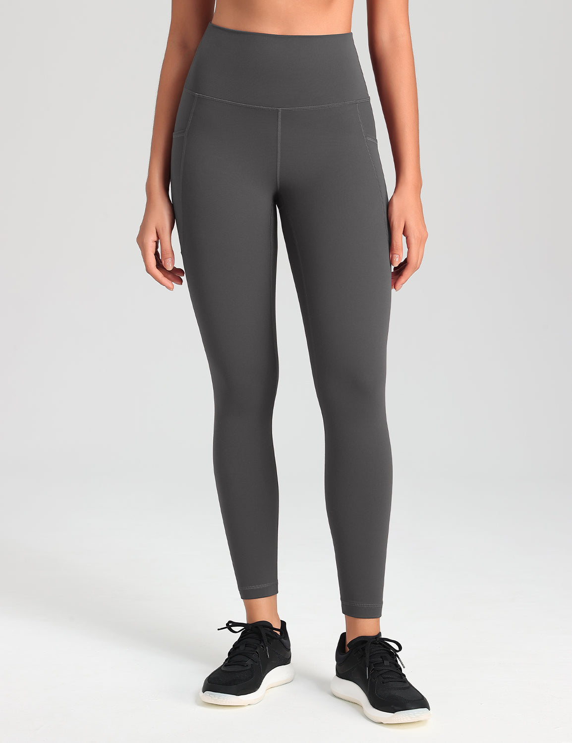 HeyNuts Workout Pro 7/8 Leggings with Side Pockets for Women, High Waisted Tummy Control Compression Pants 25''