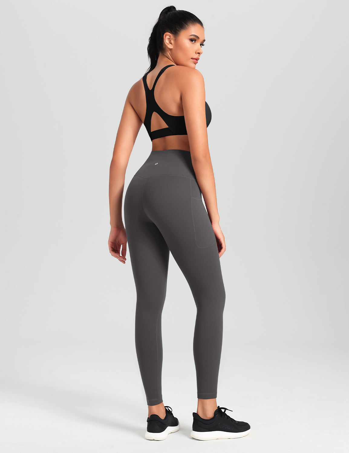 HeyNuts Workout Pro 7/8 Leggings with Side Pockets for Women, High Waisted Tummy Control Compression Pants 25''