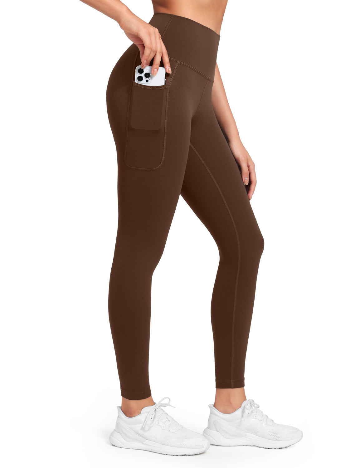 HeyNuts Workout Pro 7/8 Leggings with Side Pockets for Women, High Waisted Tummy Control Compression Pants 25''