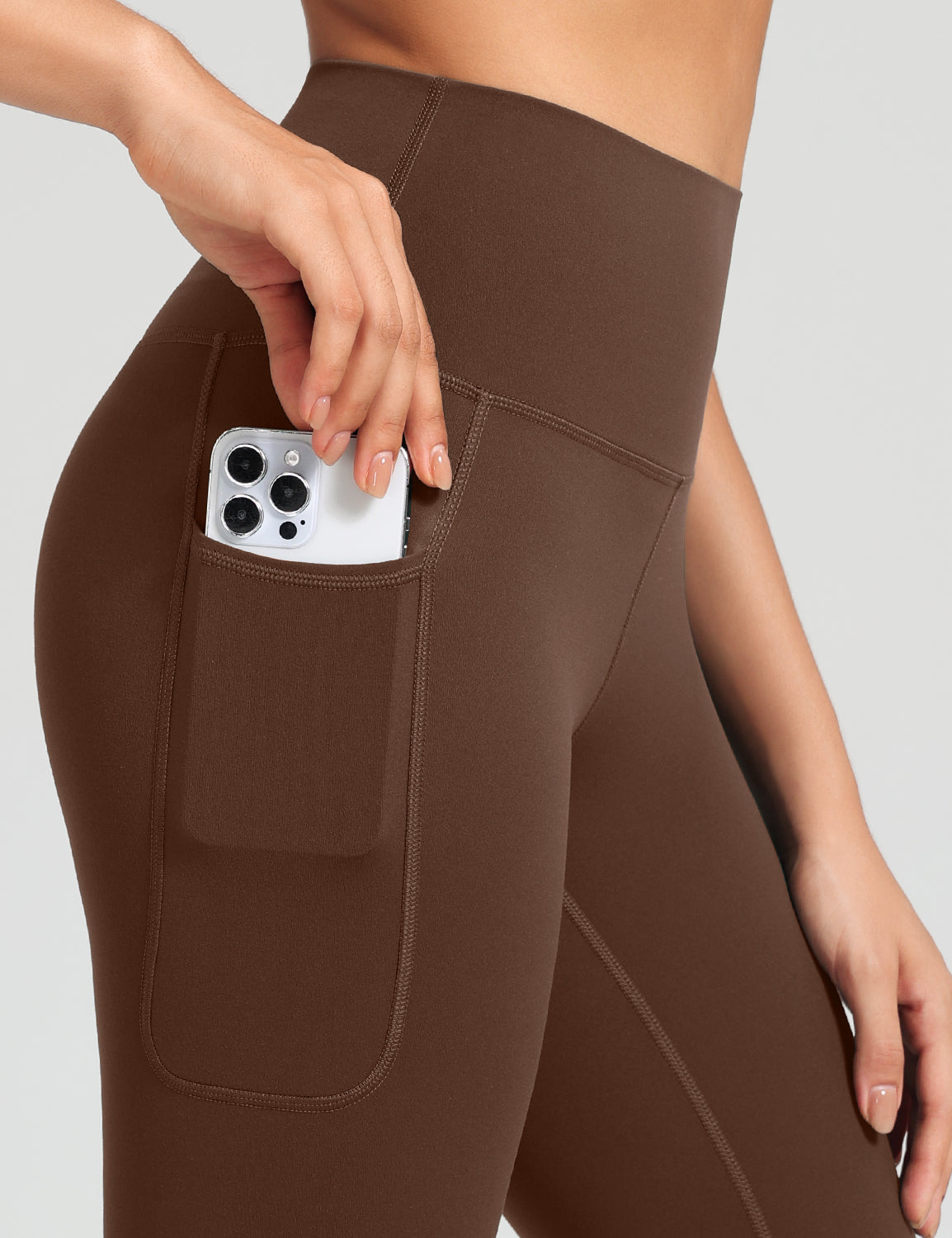 HeyNuts Workout Pro 7/8 Leggings with Side Pockets for Women, High Waisted Tummy Control Compression Pants 25''