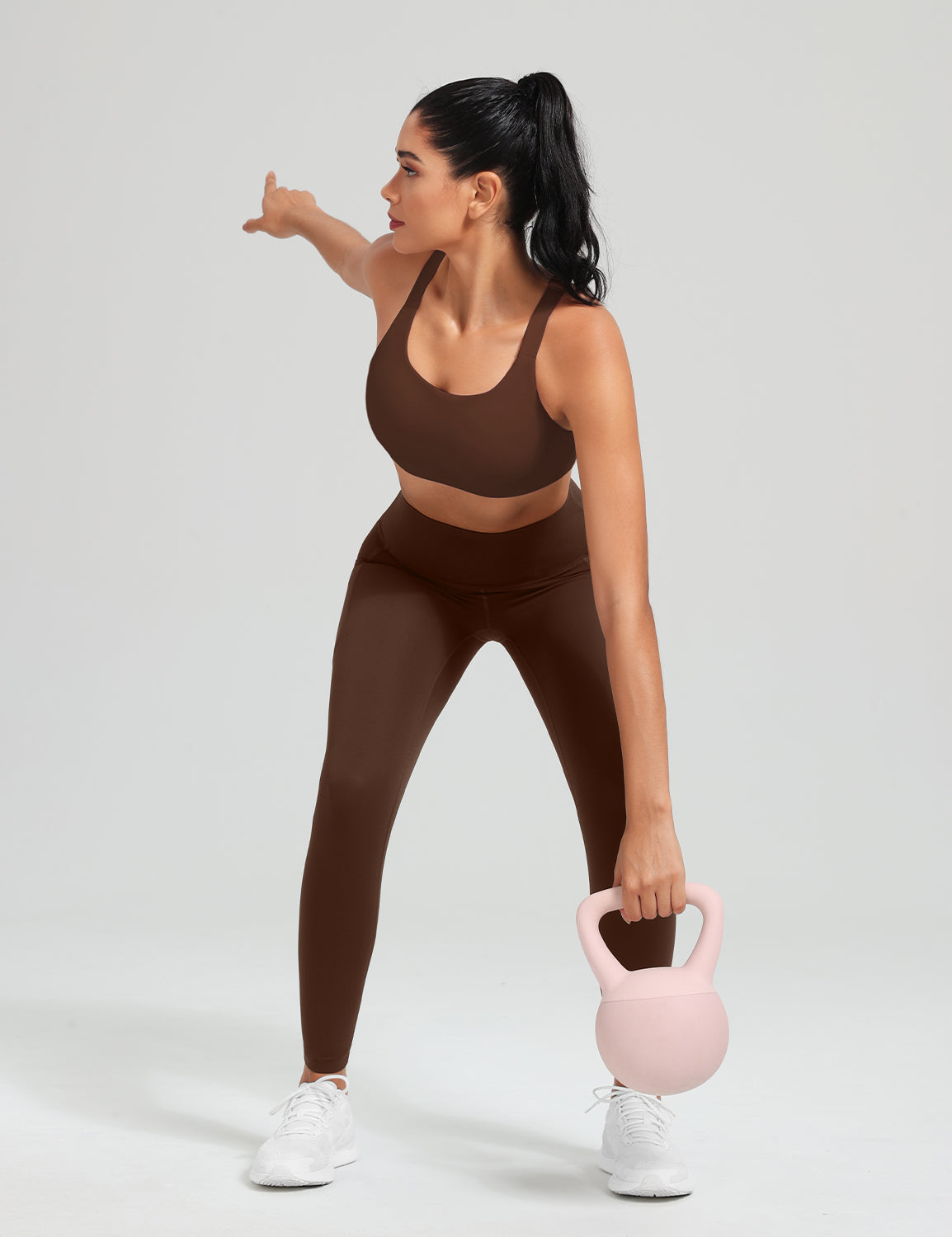 HeyNuts Workout Pro 7/8 Leggings with Side Pockets for Women, High Waisted Tummy Control Compression Pants 25''