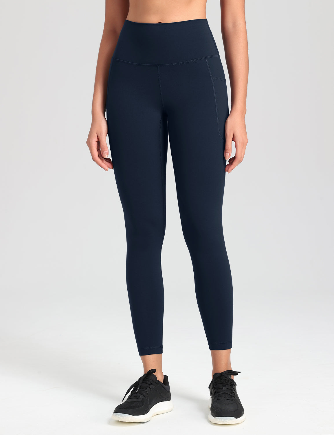 HeyNuts Workout Pro 7/8 Leggings with Side Pockets for Women, High Waisted Tummy Control Compression Pants 25''