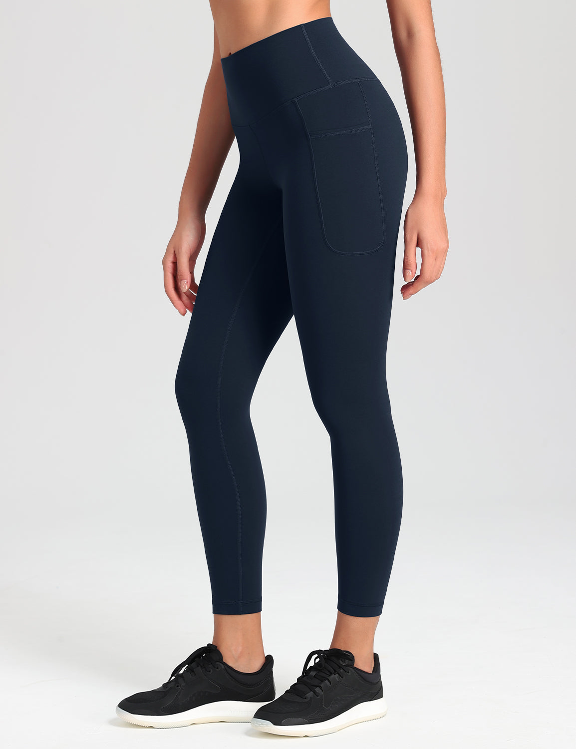 HeyNuts Workout Pro 7/8 Leggings with Side Pockets for Women, High Waisted Tummy Control Compression Pants 25''