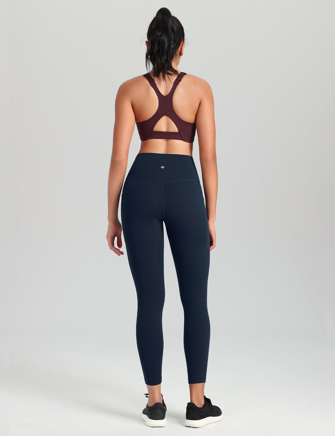 HeyNuts Workout Pro 7/8 Leggings with Side Pockets for Women, High Waisted Tummy Control Compression Pants 25''