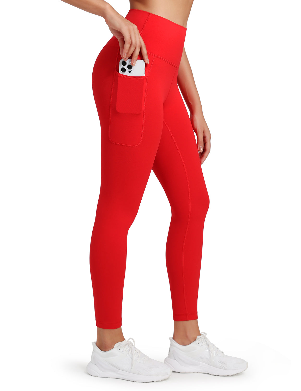 HeyNuts Workout Pro 7/8 Leggings with Side Pockets for Women, High Waisted Tummy Control Compression Pants 25''