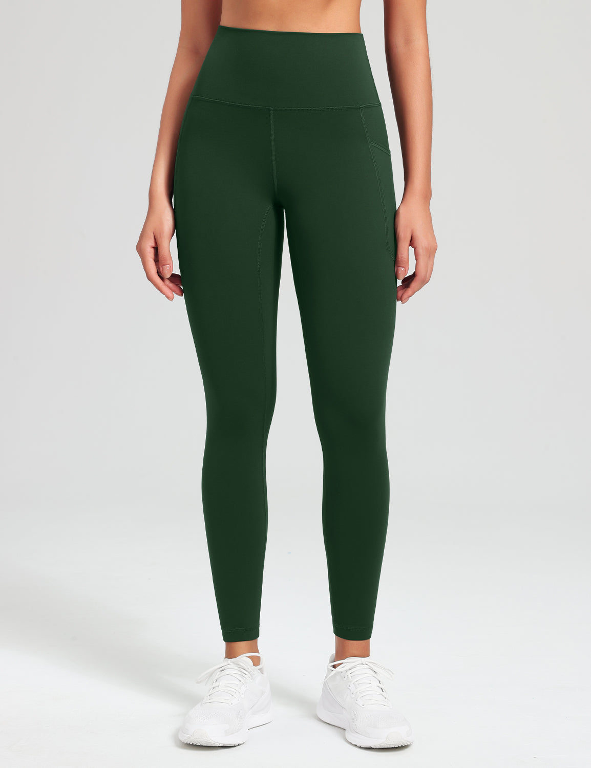 HeyNuts Workout Pro 7/8 Leggings with Side Pockets for Women, High Waisted Tummy Control Compression Pants 25''