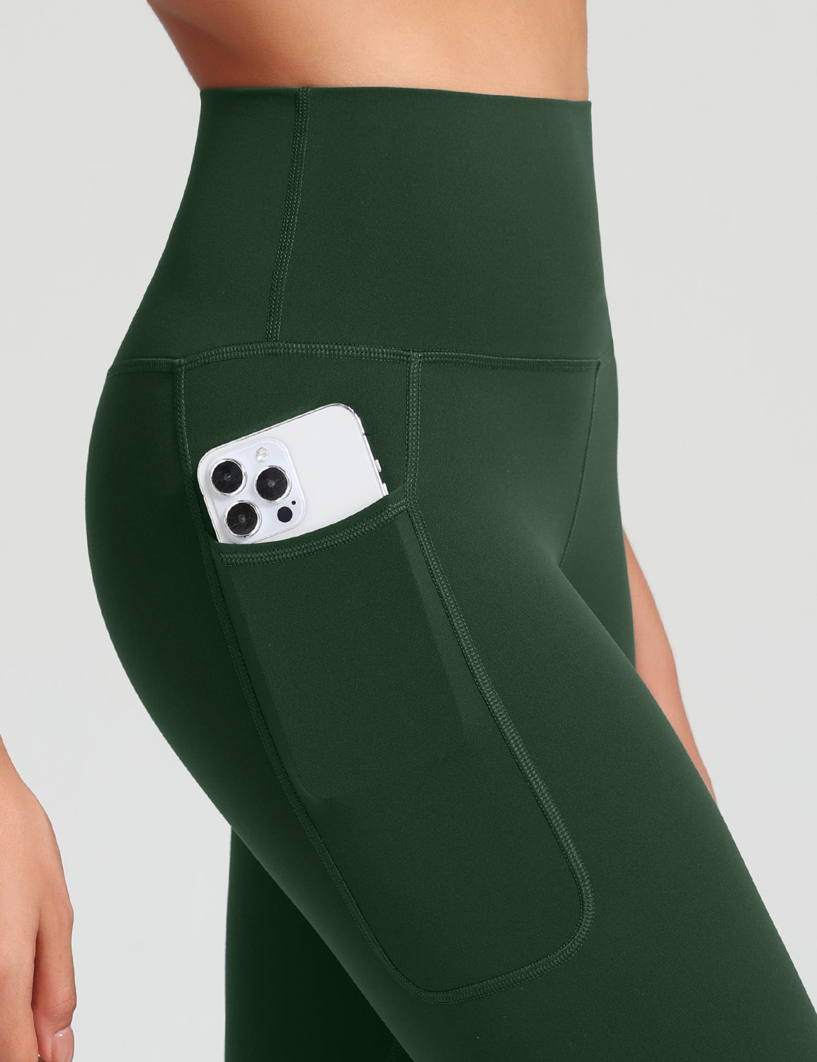 HeyNuts Workout Pro 7/8 Leggings with Side Pockets for Women, High Waisted Tummy Control Compression Pants 25''