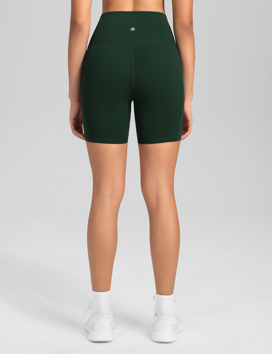 HeyNuts Workout Pro Biker Shorts with Side Pockets for Women, High Waisted Compression Yoga Shorts 6''