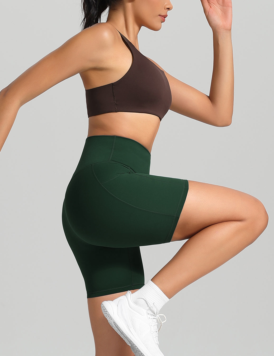 HeyNuts Workout Pro Biker Shorts with Side Pockets for Women, High Waisted Compression Yoga Shorts 6''