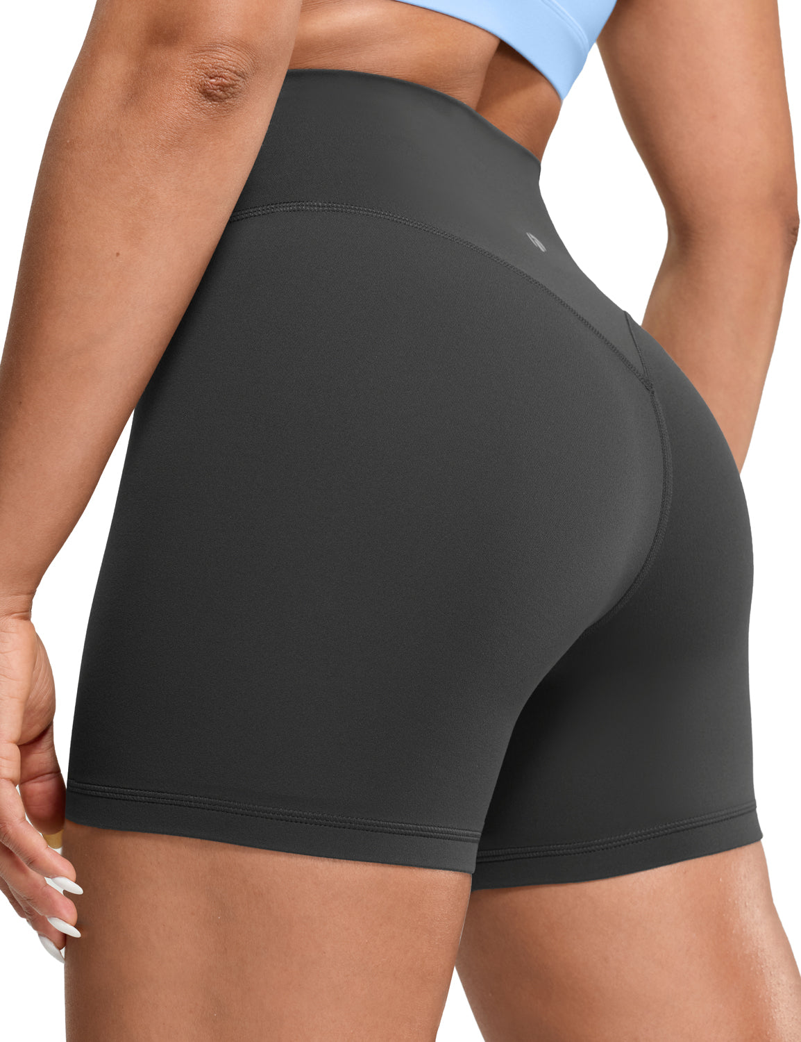 Bold V-Dip Back No Front Seam Athletic Shorts