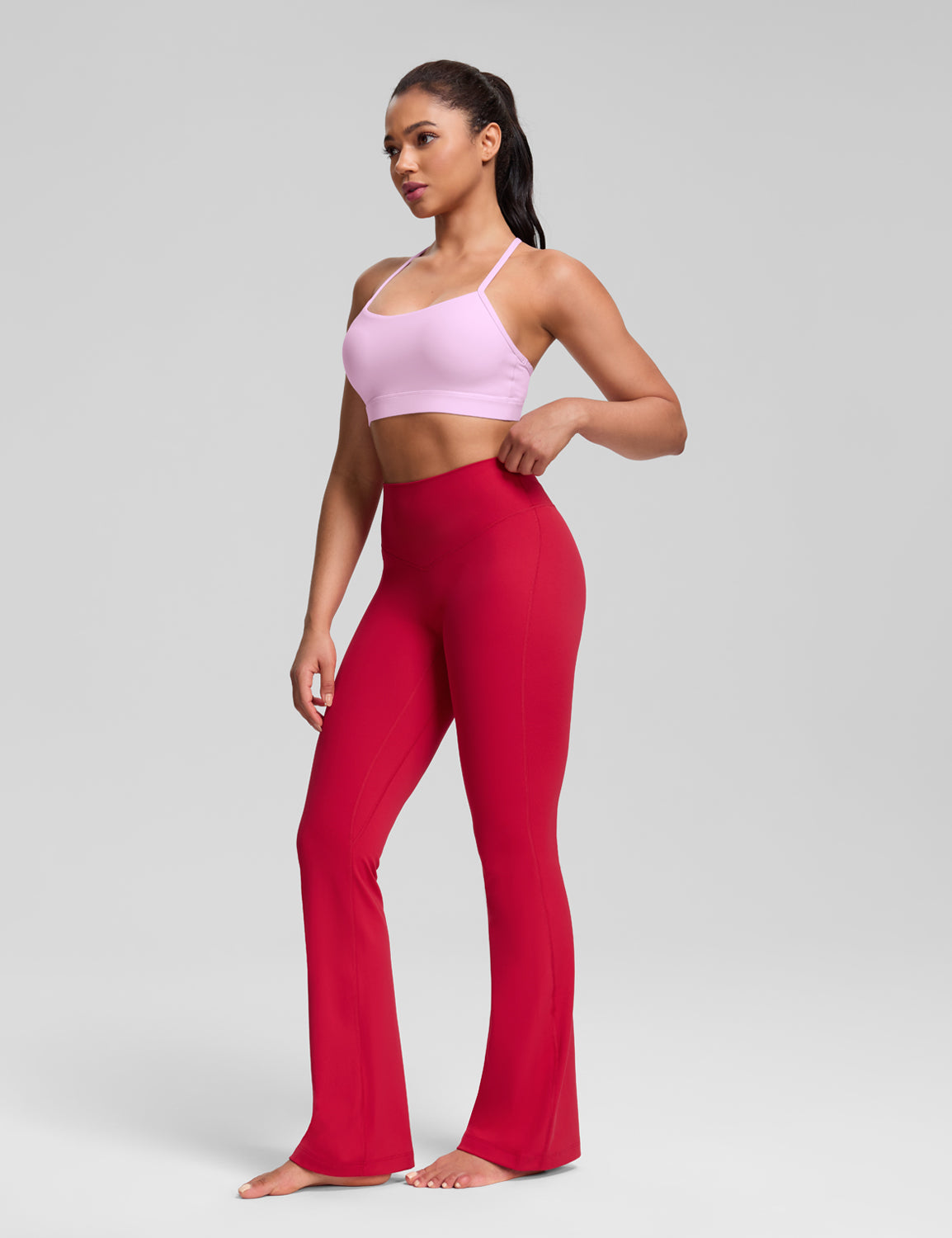 Harmony Flare Leggings No Front Seam Bold V-Dip Back