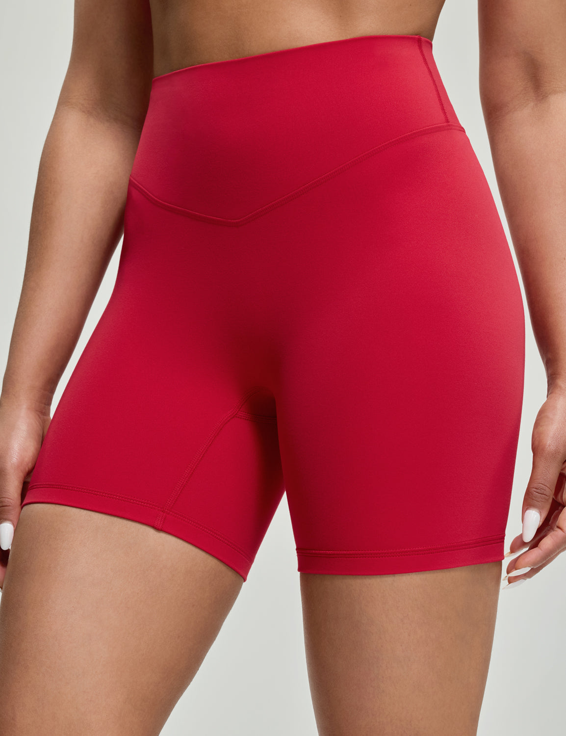 Bold V-Dip Back No Front Seam Athletic Shorts