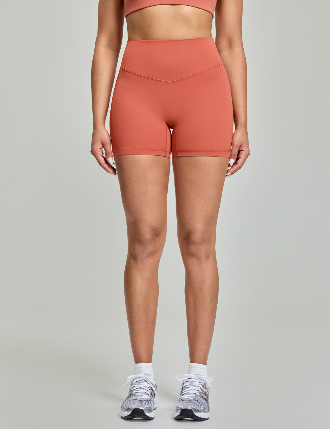 Bold V-Dip Back No Front Seam Athletic Shorts
