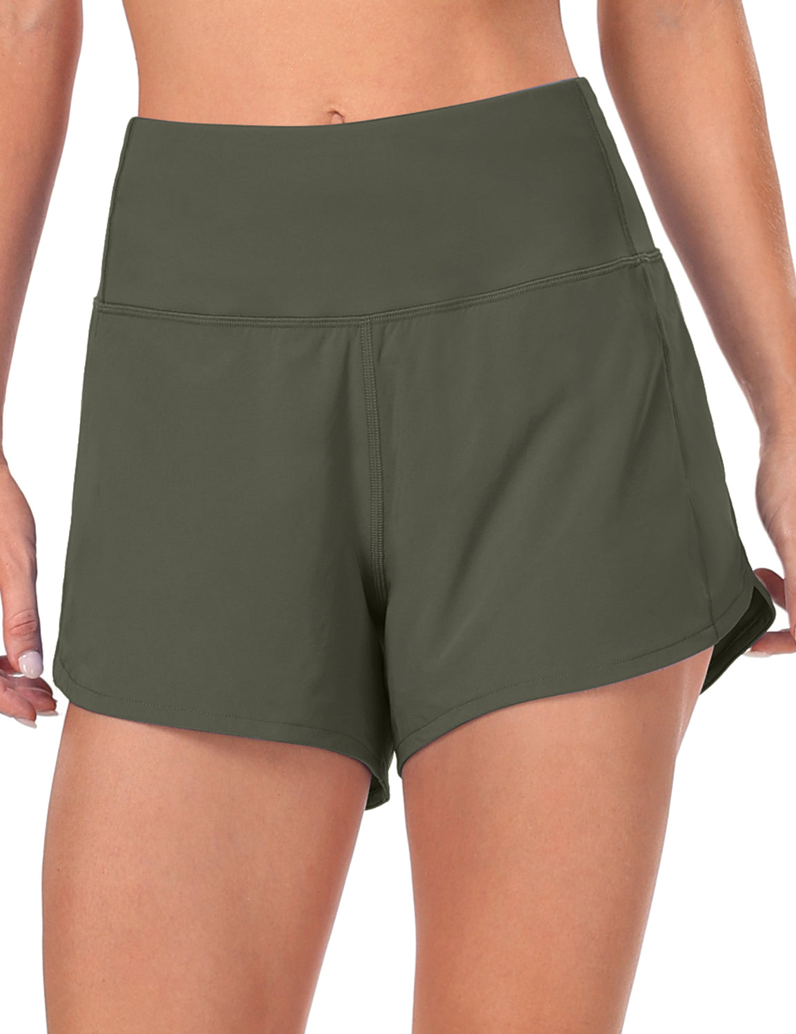 Running Shorts Grayish Green