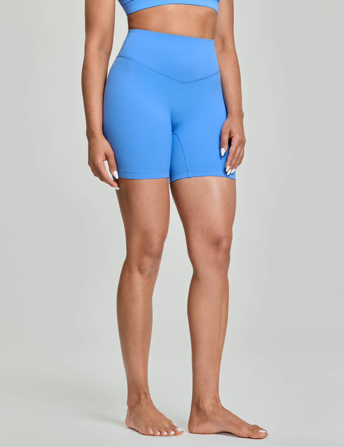 Bold V-Dip Back No Front Seam Athletic Shorts