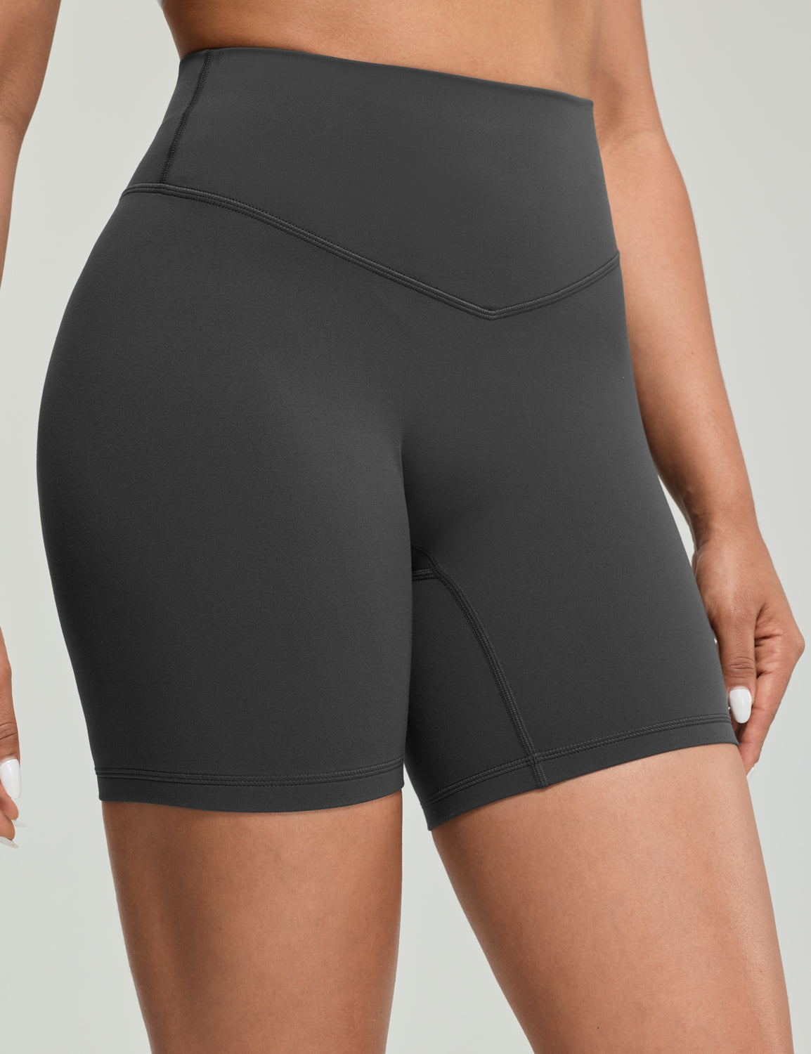 Bold V-Dip Back No Front Seam Athletic Shorts
