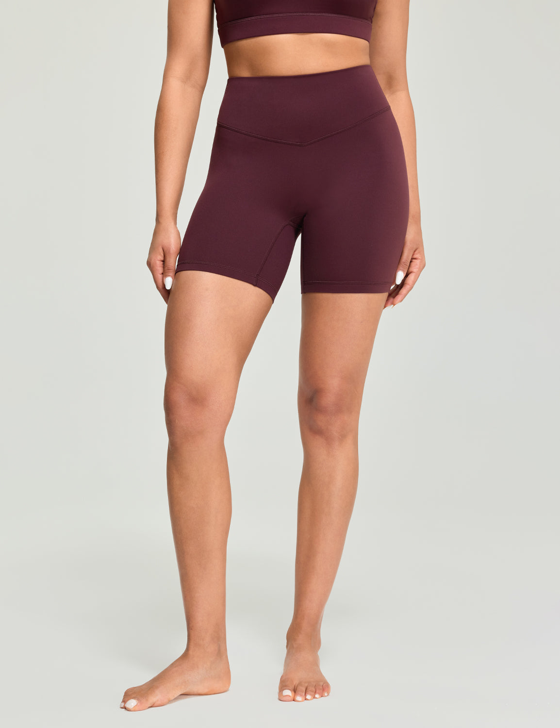 Bold V-Dip Back No Front Seam Athletic Shorts
