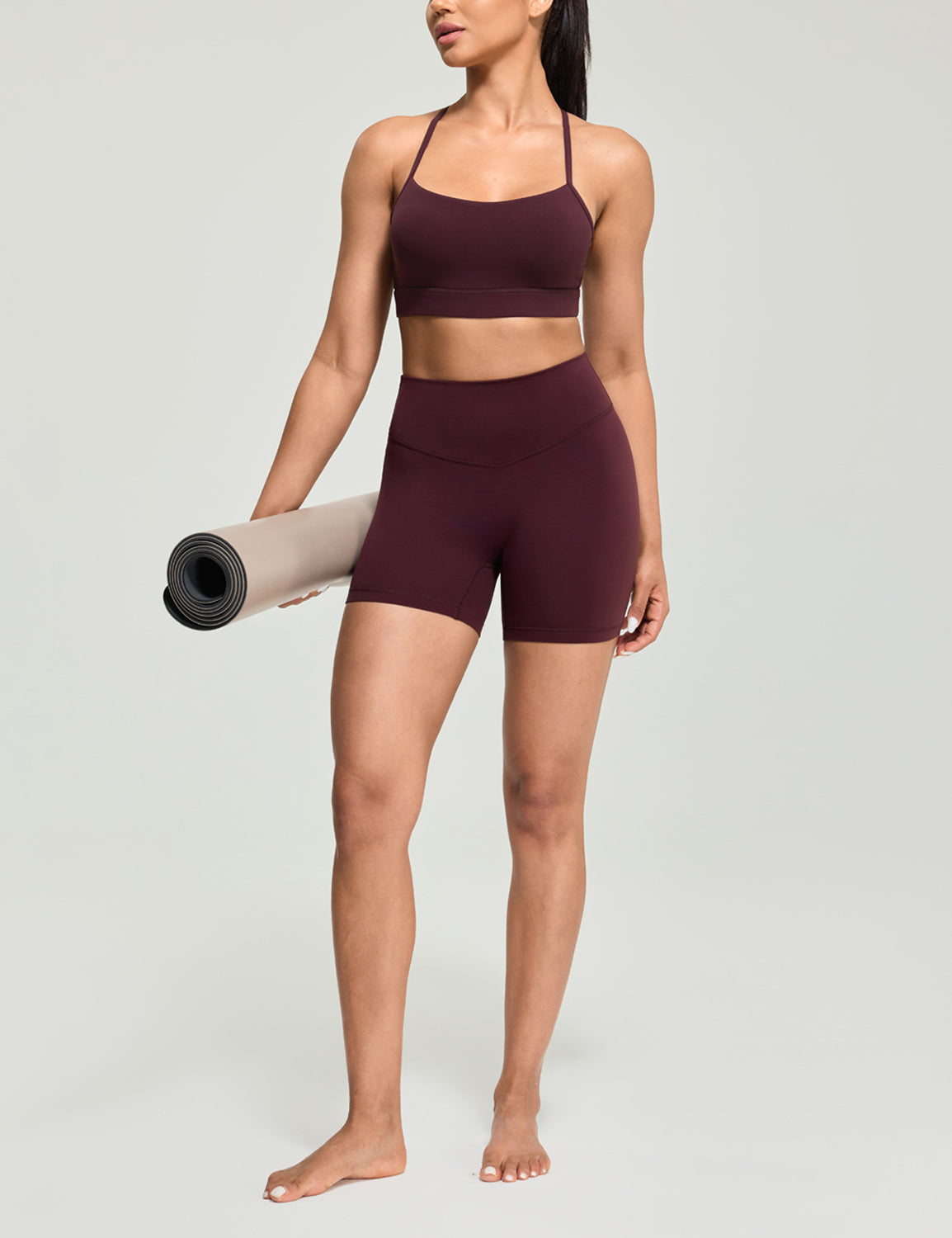 Bold V-Dip Back No Front Seam Athletic Shorts
