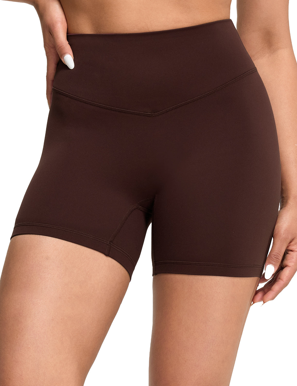 Bold V-Dip Back No Front Seam Athletic Shorts