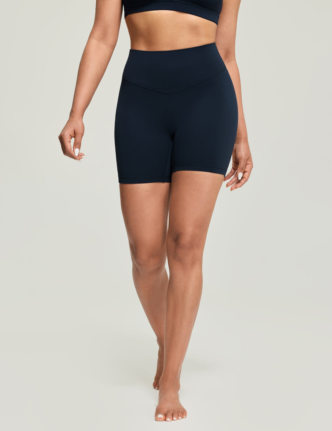Bold V-Dip Back No Front Seam Athletic Shorts
