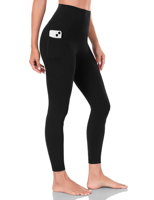 HeyNuts Yoga Pro 7/8 Leggings with Side Pockets for Women, High Waisted Tummy Control Compression Pants 25''