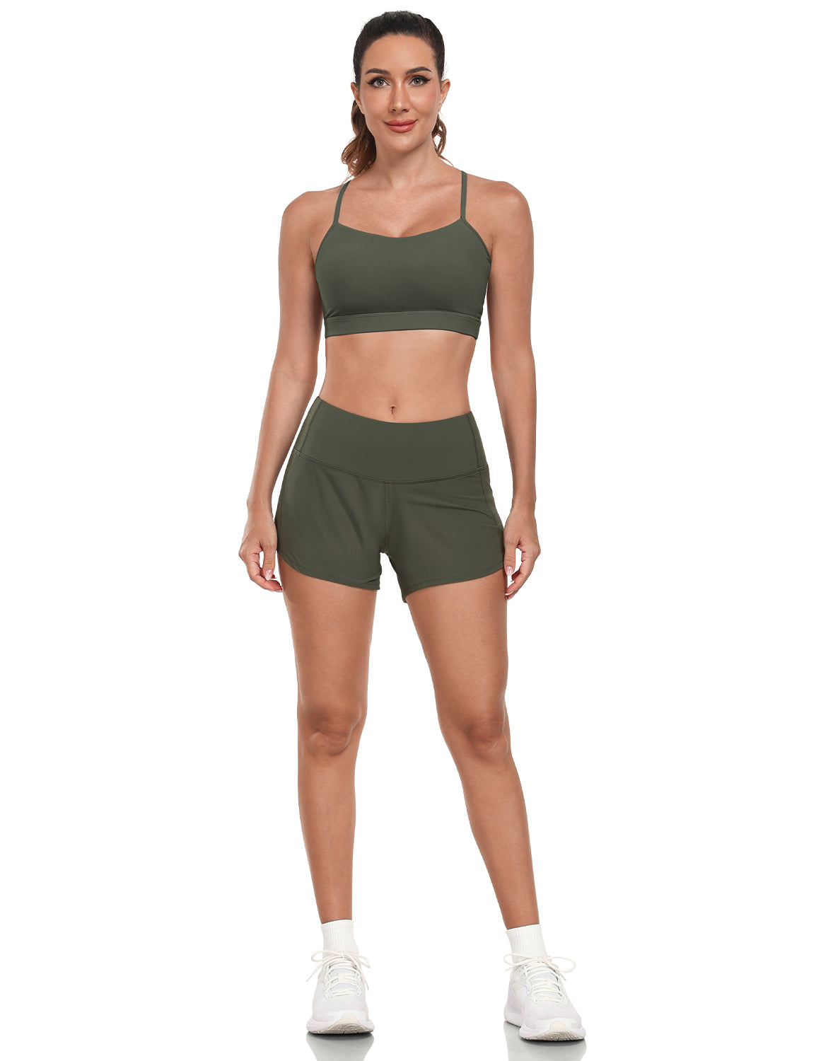 Running Shorts Grayish Green
