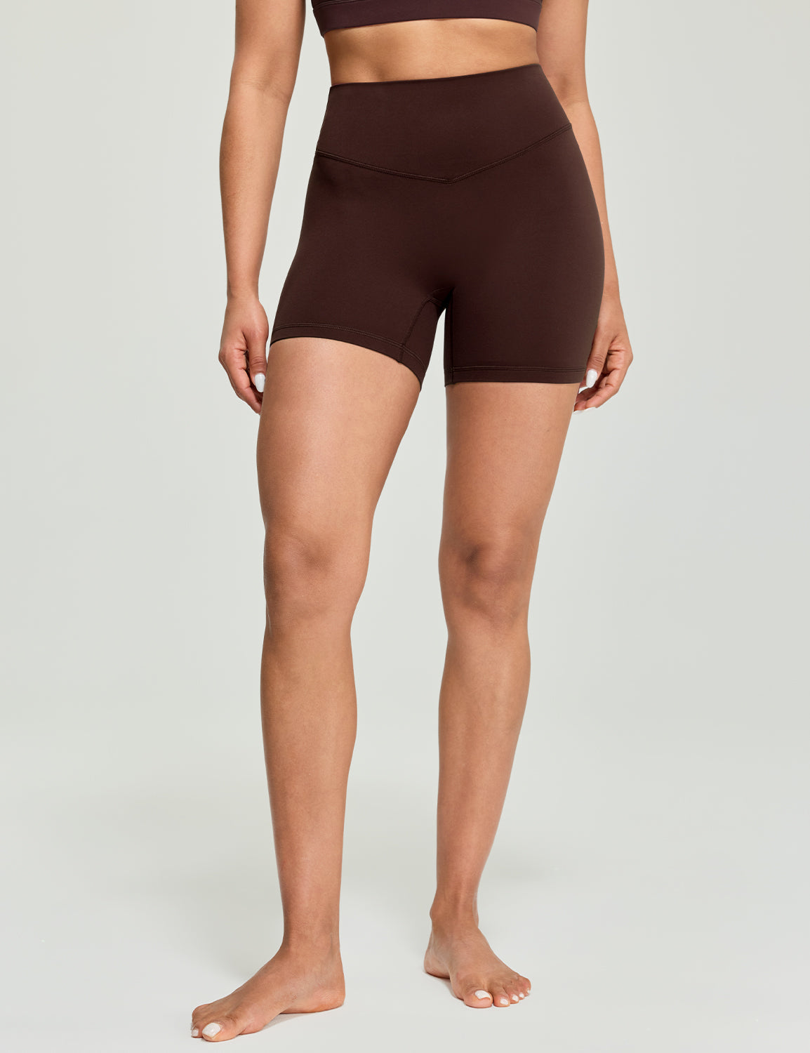 Bold V-Dip Back No Front Seam Athletic Shorts