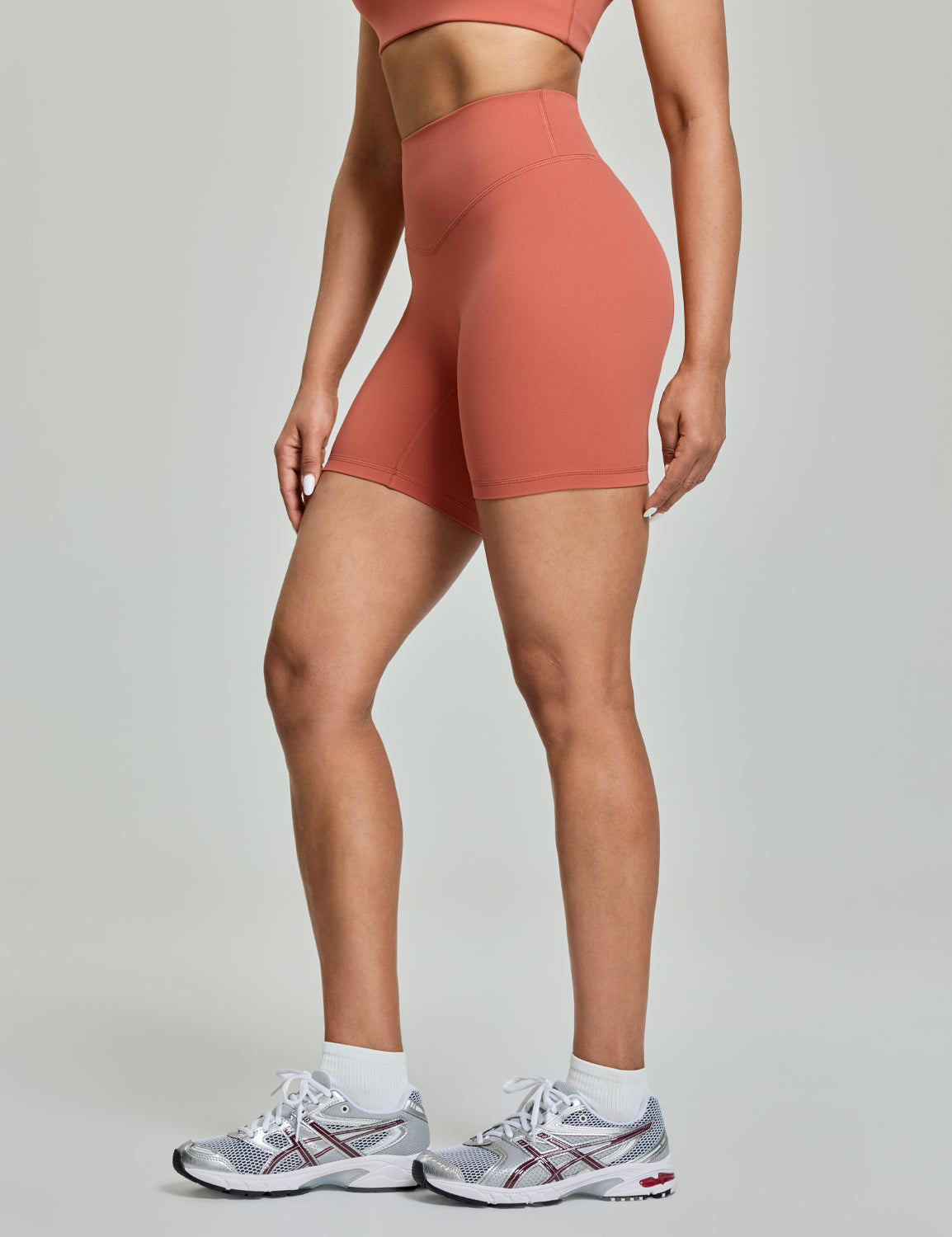 Bold V-Dip Back No Front Seam Athletic Shorts