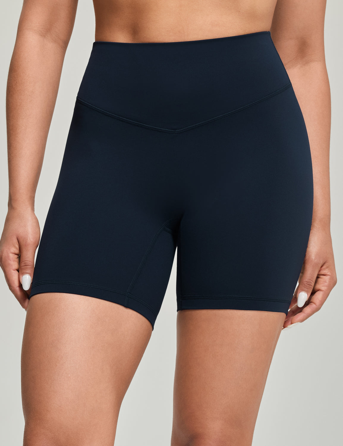 Bold V-Dip Back No Front Seam Athletic Shorts