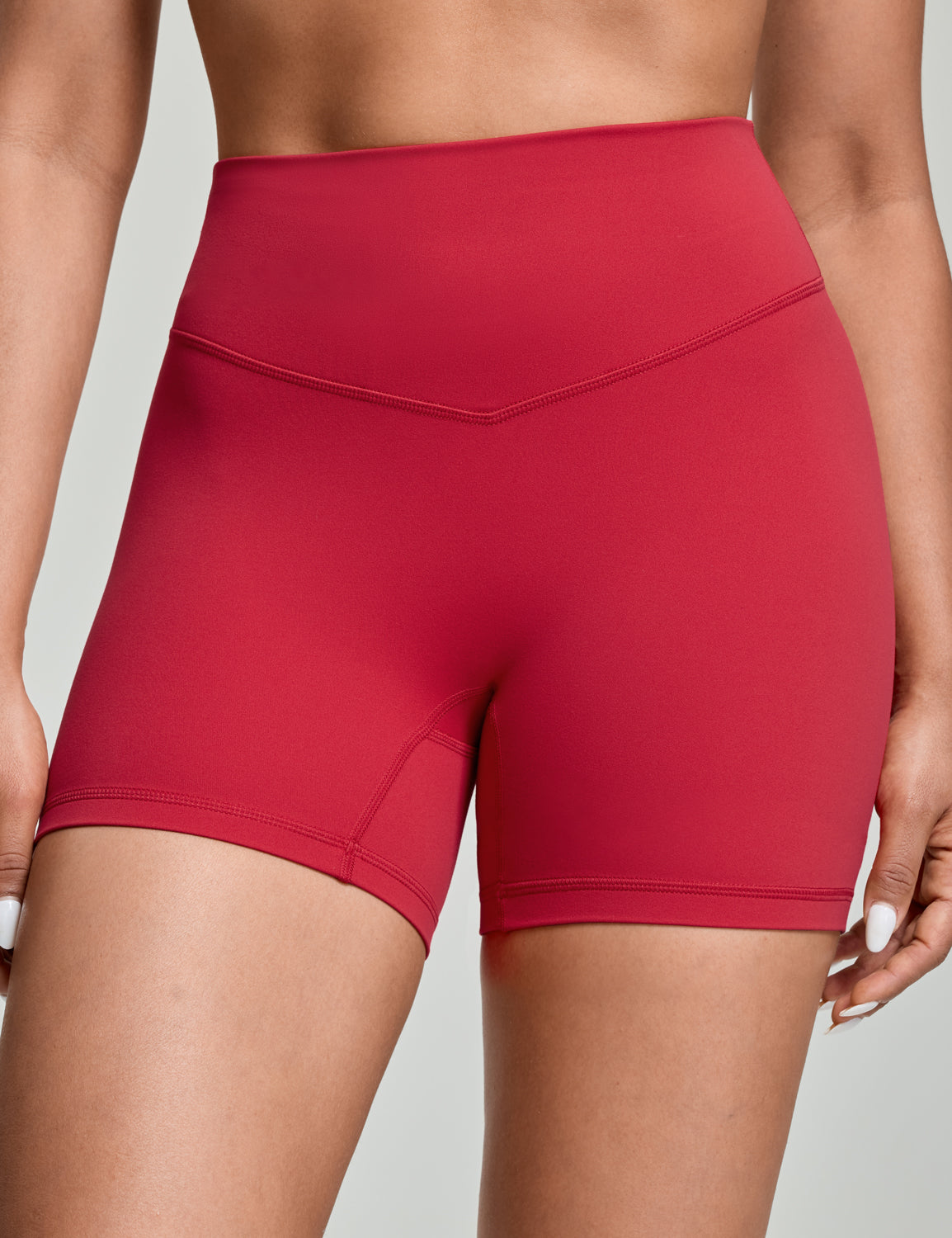 Bold V-Dip Back No Front Seam Athletic Shorts