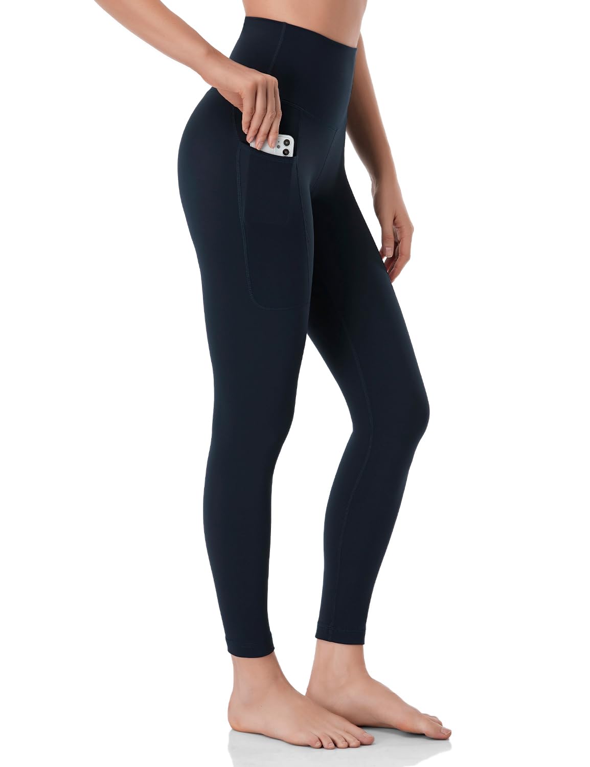 HeyNuts Workout Pro 7/8 Leggings with Side Pockets for Women, High Waisted Tummy Control Compression Pants 25''