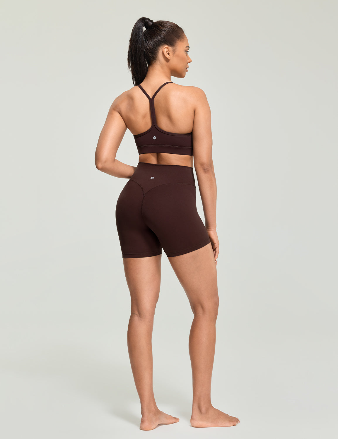Bold V-Dip Back No Front Seam Athletic Shorts