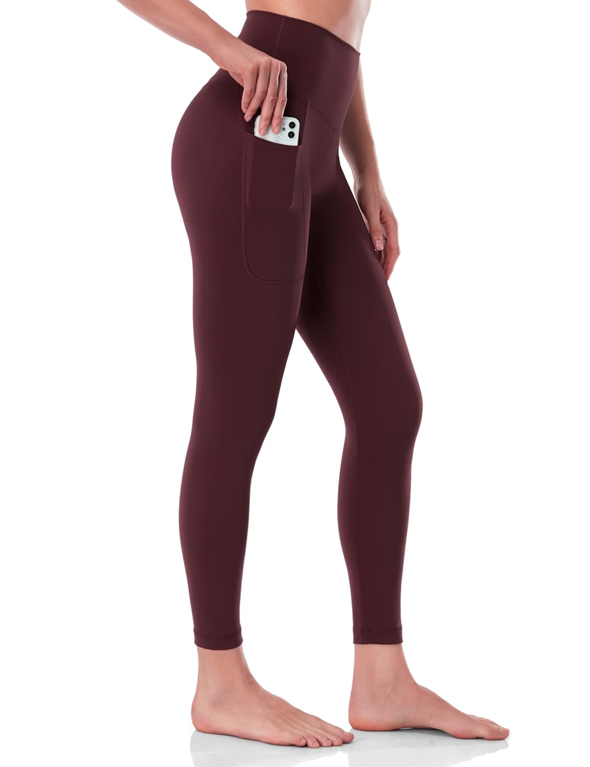 HeyNuts Workout Pro 7/8 Leggings with Side Pockets for Women, High Waisted Tummy Control Compression Pants 25''
