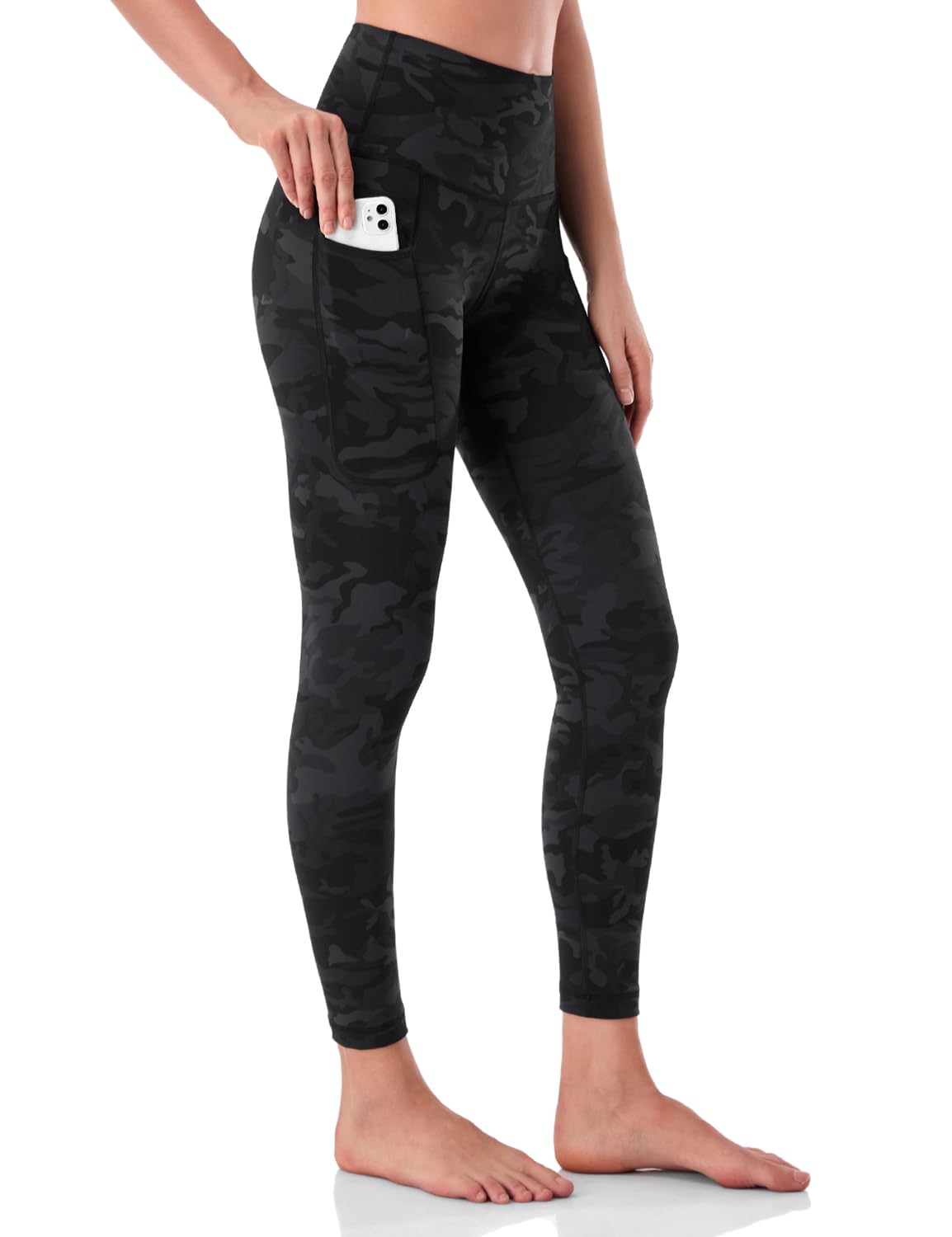 HeyNuts Workout Pro 7/8 Leggings with Side Pockets for Women, High Waisted Tummy Control Compression Pants 25''