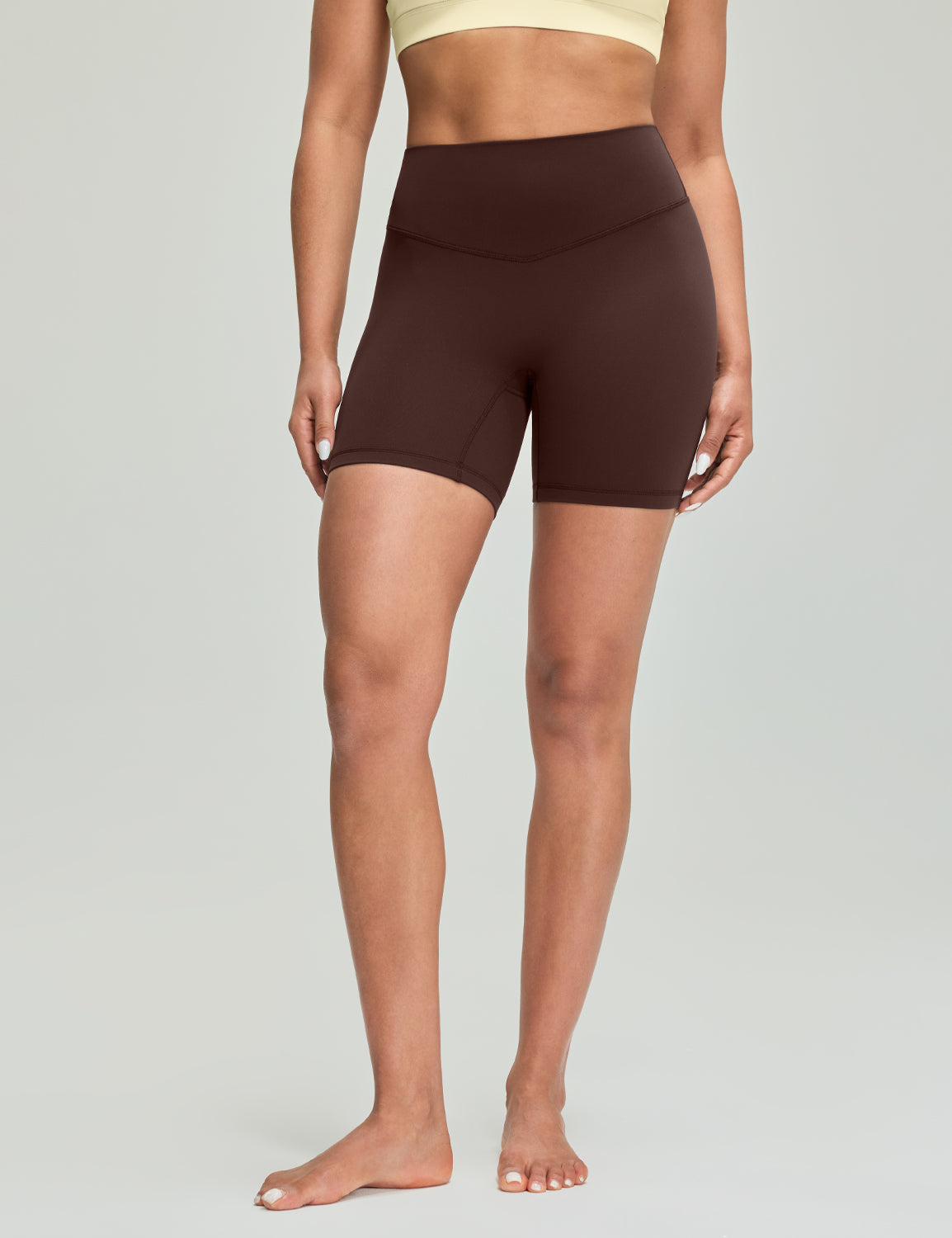 Bold V-Dip Back No Front Seam Athletic Shorts