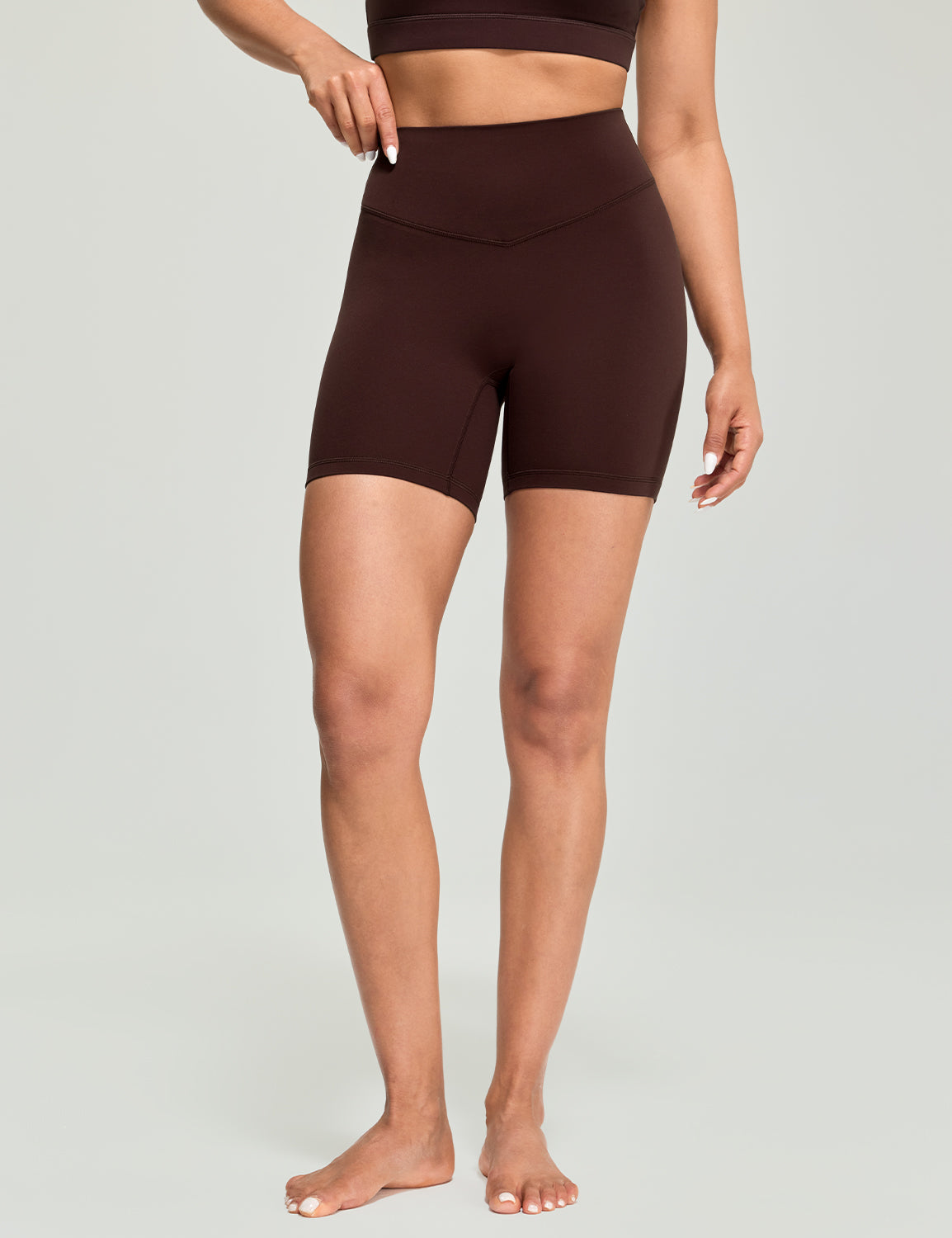 Bold V-Dip Back No Front Seam Athletic Shorts