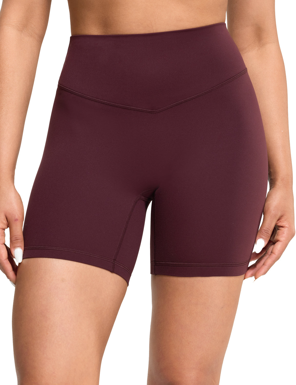 Bold V-Dip Back No Front Seam Athletic Shorts